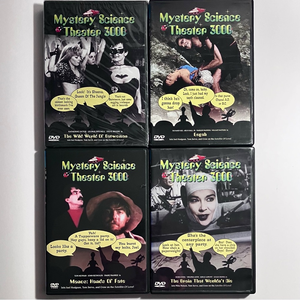4 MYSTERY SCIENCE THEATRE 3000 DVDs / Eegah, HAND OF FATE, Brain That Wouldn’t..
